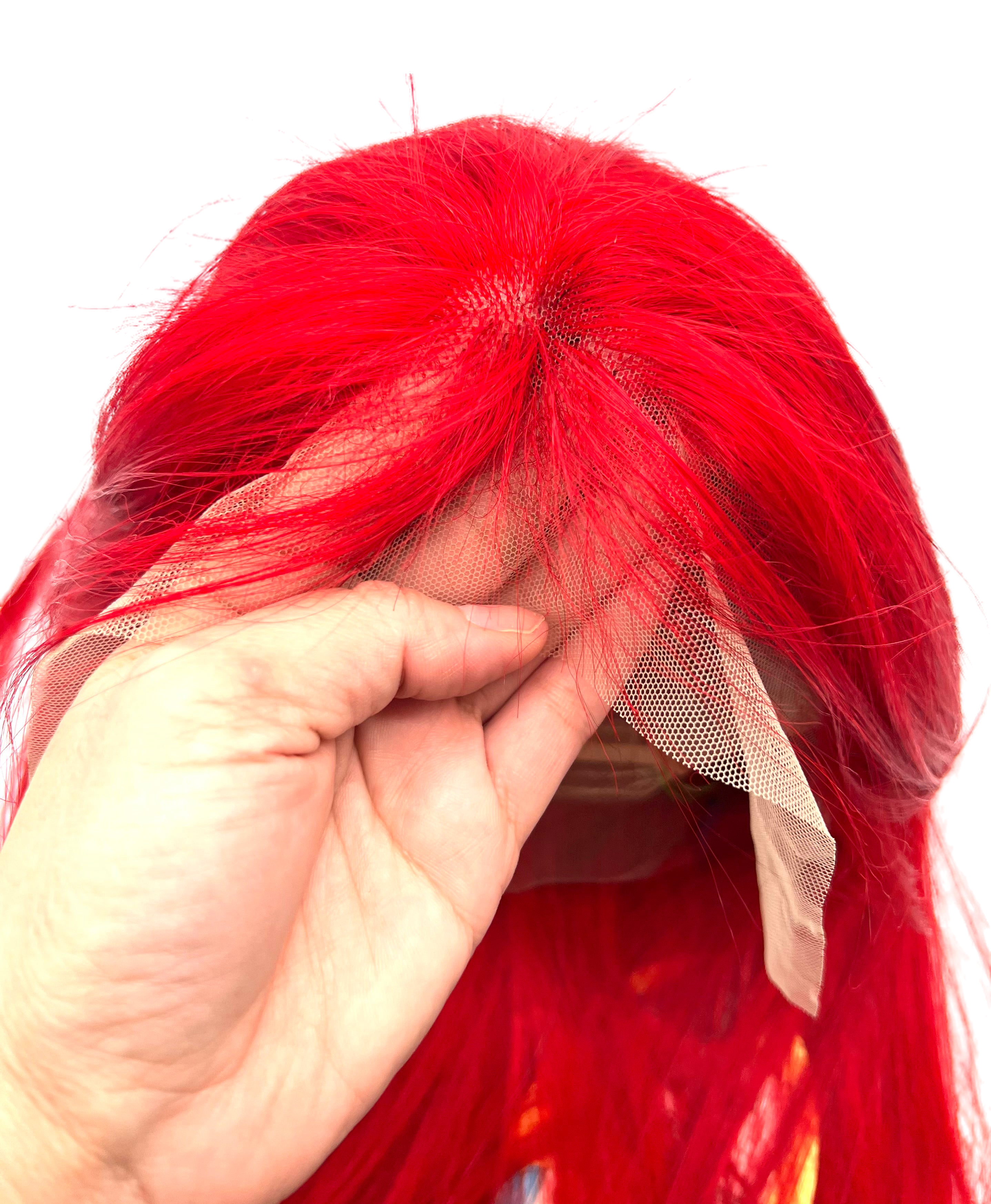 Rio Straight Human Hair Lace Front Wig, Pink, 10 in