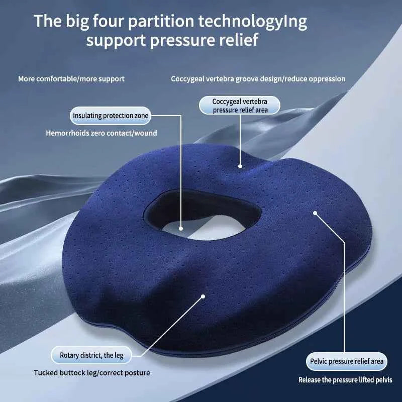 ComfortRing™ Orthopedic Donut Pillow – Tailbone & Coccyx Support Cushion for Pain Relief
