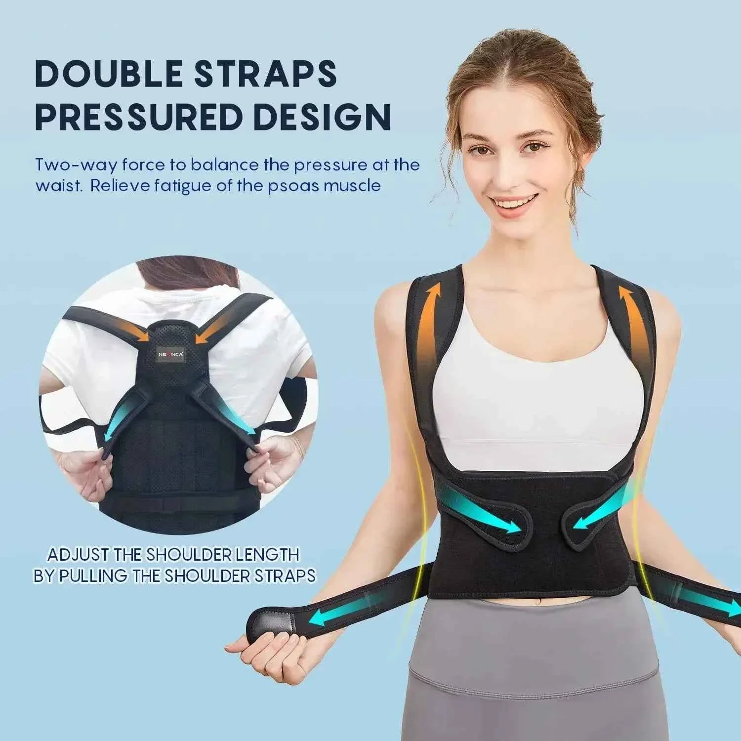 PosturePro™ Back Support Brace – Ergonomic Spine & Shoulder Alignment Corrector