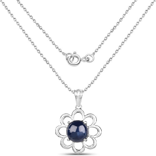 4.65 Carat Genuine Blue Sapphire .925 Sterling Silver Pendant by Bids.com