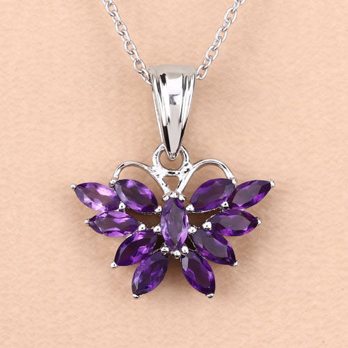 1.65 Carat Genuine Amethyst .925 Sterling Silver Pendant by Bids.com