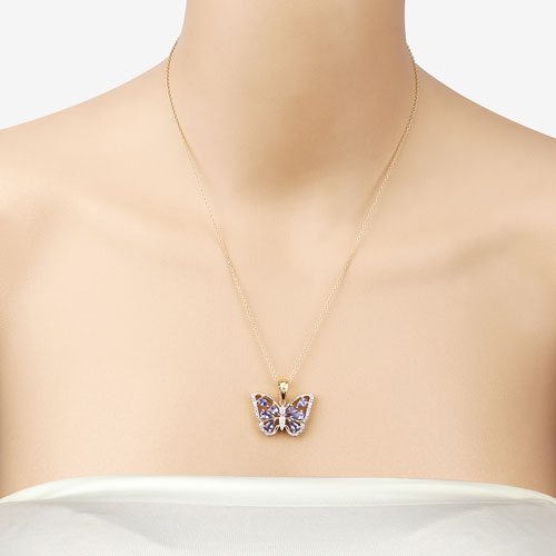 1.75 Carat Genuine Tanzanite and White Zircon .925 Sterling Silver Pendant by Bids.com