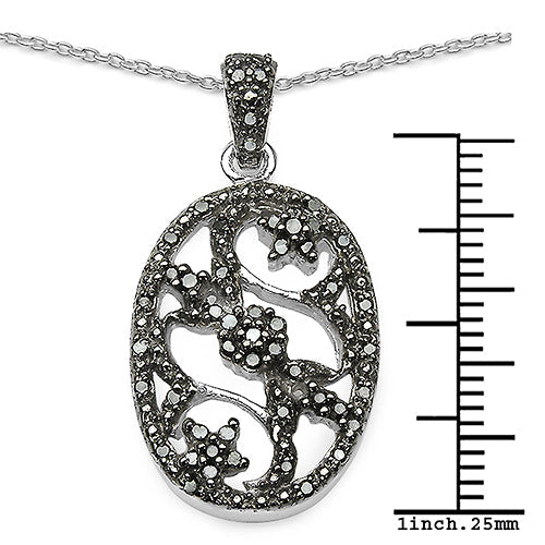 0.28 Carat Genuine Black Diamond .925 Sterling Silver Pandent by Bids.com