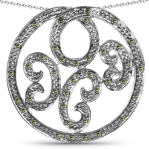 0.22 Carat Genuine Green Diamond .925 Sterling Silver Pendant by Bids.com