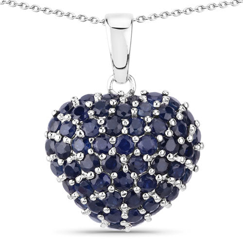 7.26 Carat Genuine Blue Sapphire .925 Sterling Silver Pendant by Bids.com