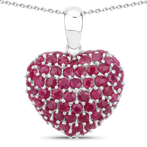 8.58 Carat Genuine Ruby .925 Sterling Silver Pendant by Bids.com