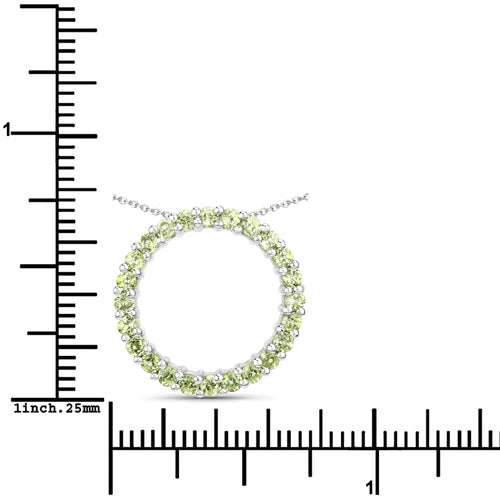 0.84 Carat Genuine Peridot .925 Sterling Silver Pendant DestGlow
