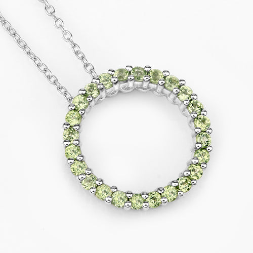 0.84 Carat Genuine Peridot .925 Sterling Silver Pendant DestGlow