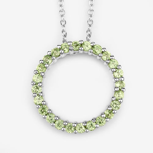 0.84 Carat Genuine Peridot .925 Sterling Silver Pendant DestGlow