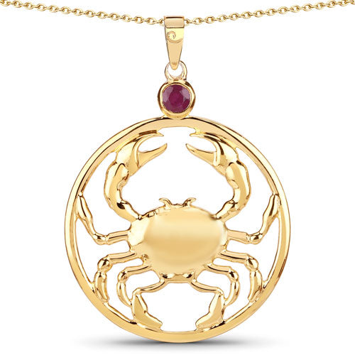 0.33 Carat Genuine Ruby .925 Sterling Silver Pendant DestGlow
