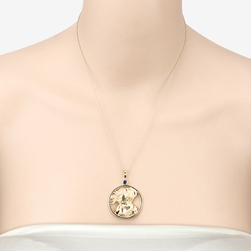 0.27 Carat Genuine Blue Sapphire .925 Sterling Silver Pendant by Bids.com