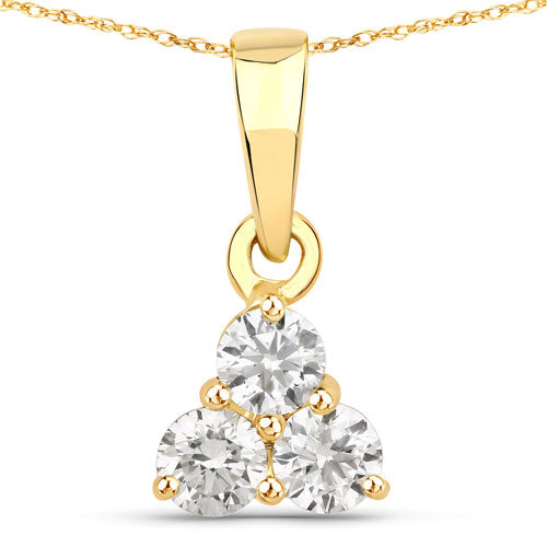0.33 Carat Genuine Lab Grown Diamond 14K Yellow Gold Pendant by Bids.com