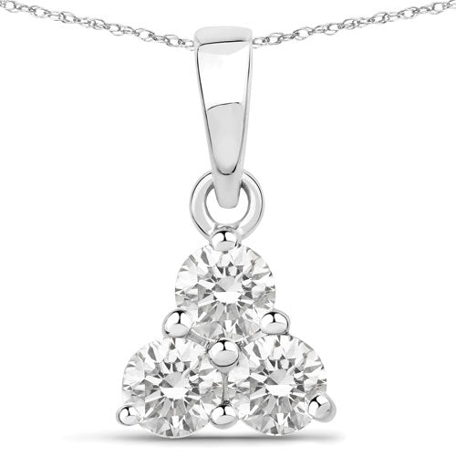0.51 Carat Genuine Lab Grown Diamond 14K White Gold Pendant by Bids.com