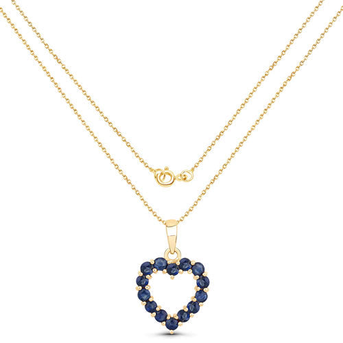 0.64 Carat Genuine Blue Sapphire 10K Yellow Gold Pendant DestGlow