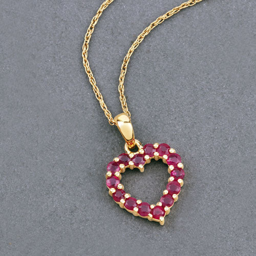 0.43 Carat Genuine Ruby 10K Yellow Gold Pendant DestGlow