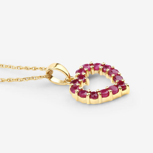0.43 Carat Genuine Ruby 10K Yellow Gold Pendant DestGlow