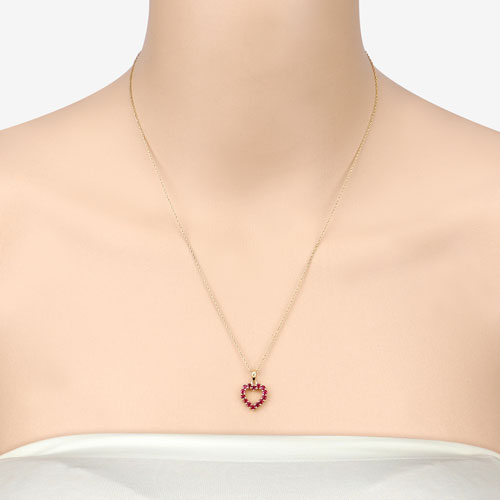 0.43 Carat Genuine Ruby 10K Yellow Gold Pendant DestGlow