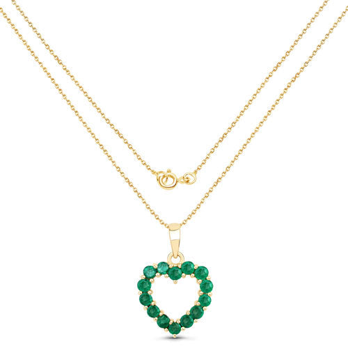 0.48 Carat Genuine Zambian Emerald 10K Yellow Gold Pendant DestGlow