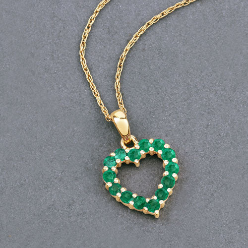 0.48 Carat Genuine Zambian Emerald 10K Yellow Gold Pendant DestGlow