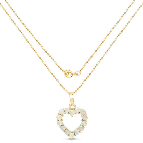 0.42 Carat Genuine Ethiopian Opal 10K Yellow Gold Pendant DestGlow