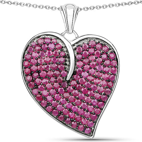 4.98 Carat Genuine Ruby .925 Sterling Silver Pendant by Bids.com
