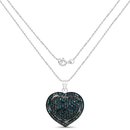 1.25 Carat Genuine Blue Diamond .925 Sterling Silver Pendant by Bids.com