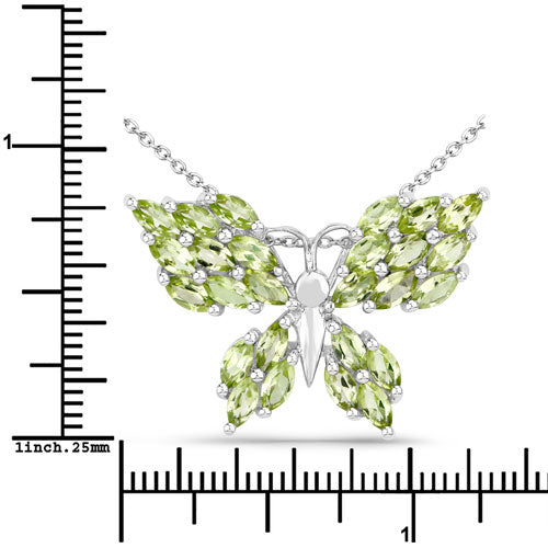 3.90 Carat Genuine Peridot .925 Sterling Silver Pendant DestGlow