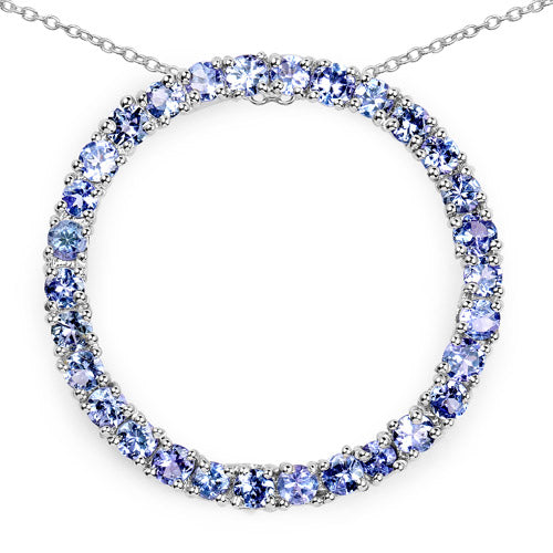 3.00 Carat Genuine Tanzanite .925 Sterling Silver Pendant DestGlow