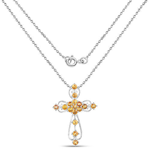 2.24 Carat Genuine Yellow Sapphire .925 Sterling Silver Pendant by Bids.com