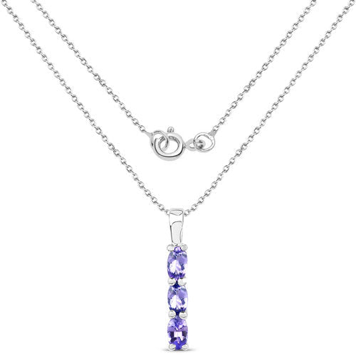 0.75 Carat Genuine Tanzanite .925 Sterling Silver Pendant DestGlow