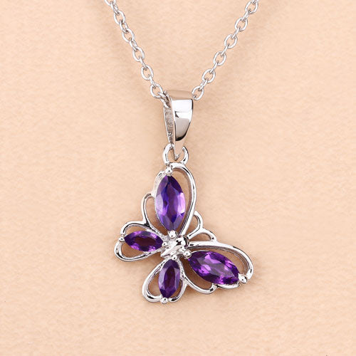 0.60 Carat Genuine Amethyst .925 Sterling Silver Pendant by Bids.com