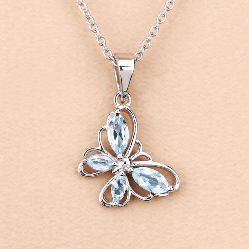 0.78 Carat Genuine Blue Topaz .925 Sterling Silver Pendant by Bids.com