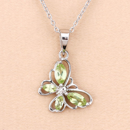 0.64 Carat Genuine Peridot .925 Sterling Silver Pendant by Bids.com