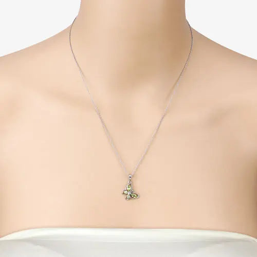 0.64 Carat Genuine Peridot .925 Sterling Silver Pendant