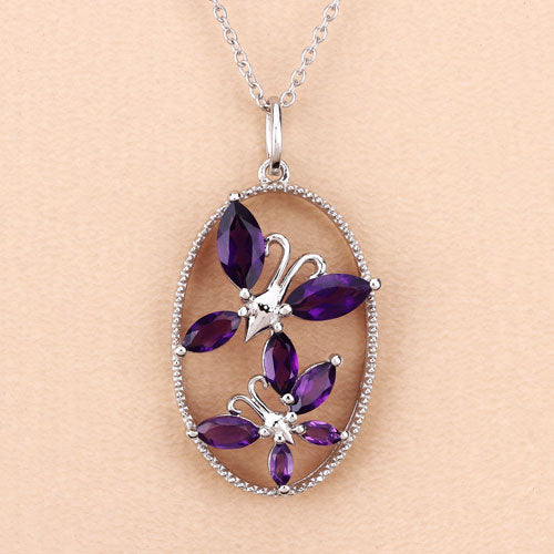 2.12 Carat Genuine Amethyst .925 Sterling Silver Pendant by Bids.com