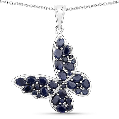 4.36 Carat Genuine Blue Sapphire .925 Sterling Silver Pendant by Bids.com