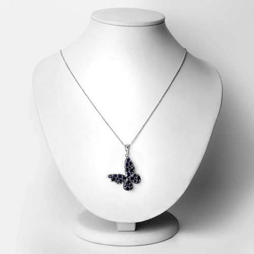 4.36 Carat Genuine Blue Sapphire .925 Sterling Silver Pendant by Bids.com