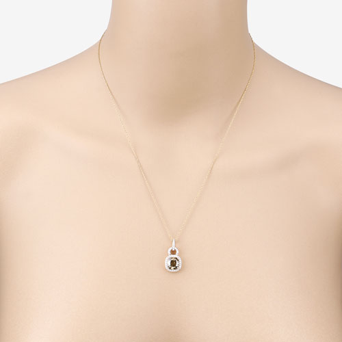 IGI Certified 2.50 Carat Genuine Brown Diamond Center and 0.31cttw White Diamond 18K Yellow Gold Pendant (2.81cttw) by Bids.com
