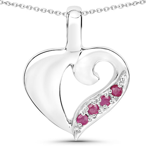 0.18 Carat Genuine Ruby .925 Sterling Silver Pendant by Bids.com