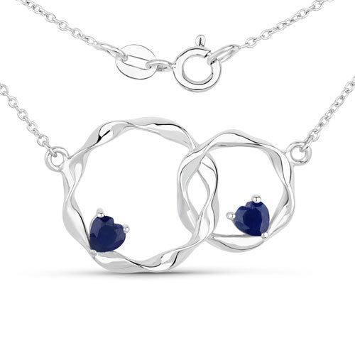 0.70 Carat Genuine Blue Sapphire .925 Sterling Silver Pendant by Bids.com