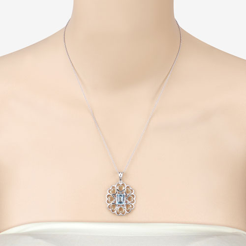 2.60 Carat Genuine Blue Topaz .925 Sterling Silver Pendant by Bids.com