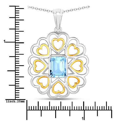 2.60 Carat Genuine Blue Topaz .925 Sterling Silver Pendant by Bids.com