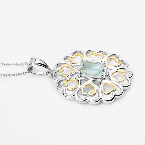 2.10 Carat Genuine Green Amethyst .925 Sterling Silver Pendant by Bids.com