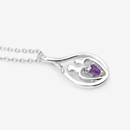 0.15 Carat Genuine Amethyst .925 Sterling Silver Pendant by Bids.com