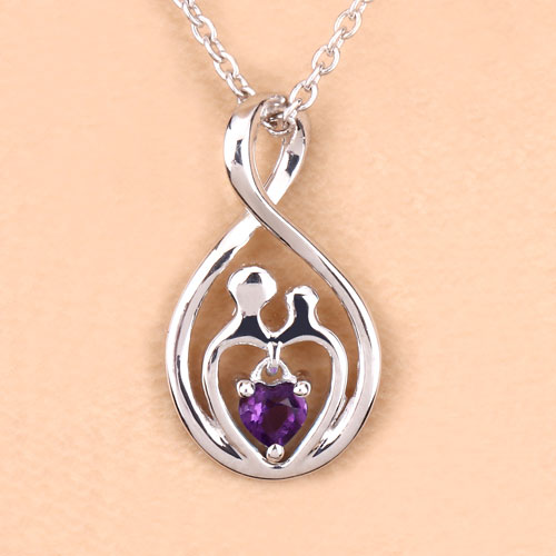 0.15 Carat Genuine Amethyst .925 Sterling Silver Pendant by Bids.com