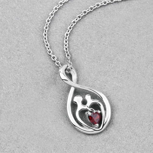 0.14 Carat Genuine Garnet .925 Sterling Silver Pendant by Bids.com