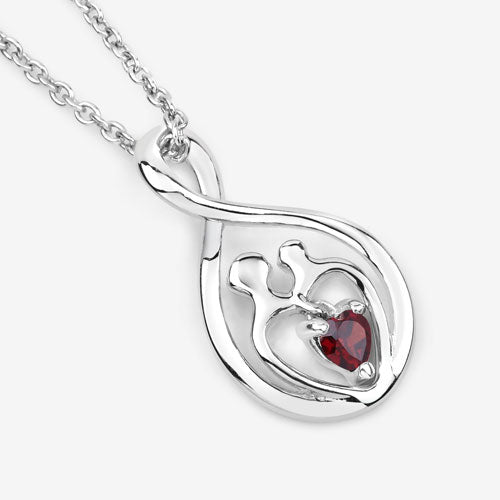 0.14 Carat Genuine Garnet .925 Sterling Silver Pendant by Bids.com