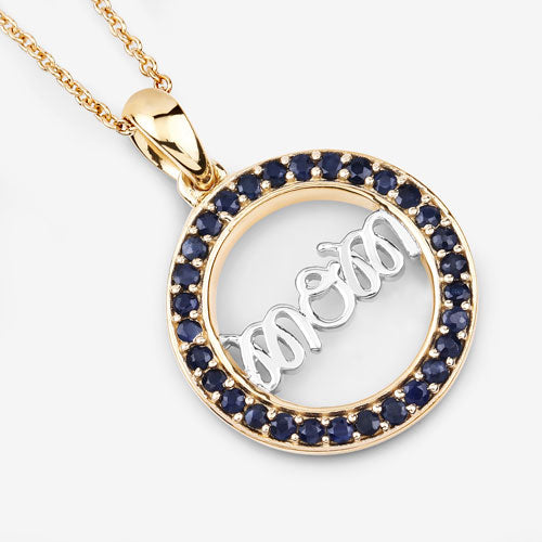 0.64 Carat Genuine Blue Sapphire .925 Sterling Silver Pendant by Bids.com