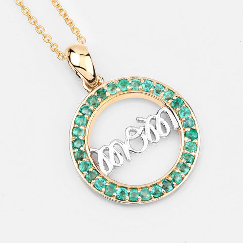 0.54 Carat Genuine Emerald .925 Sterling Silver Pendant by Bids.com