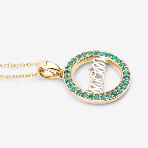 0.54 Carat Genuine Emerald .925 Sterling Silver Pendant by Bids.com